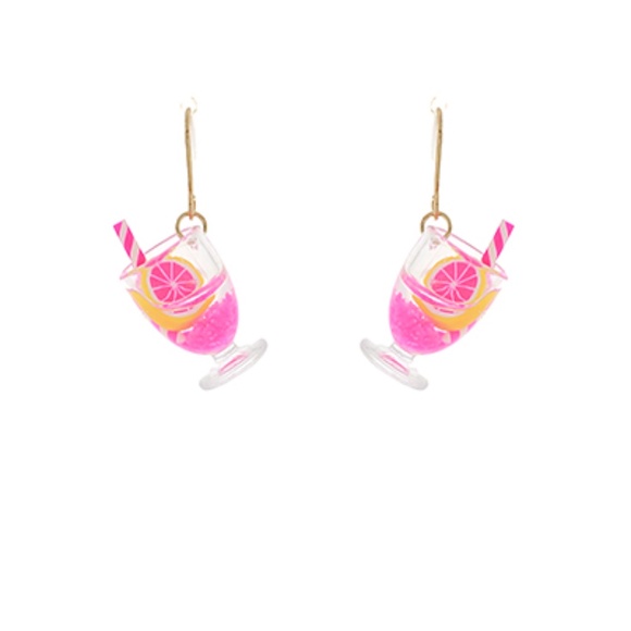 Cocktail Glass Acetate Drop Earrings - Picture 1 of 2